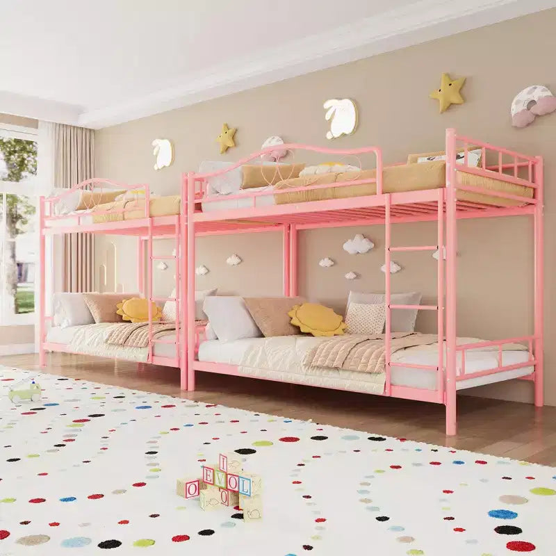 Bunk Bed Twin over Twin, Metal Bunk Bed with Safety Guardrail & Ladder, 400 LBS Weight Capacity, Space-Saving, No Box Spring Needed, Easy Assembly