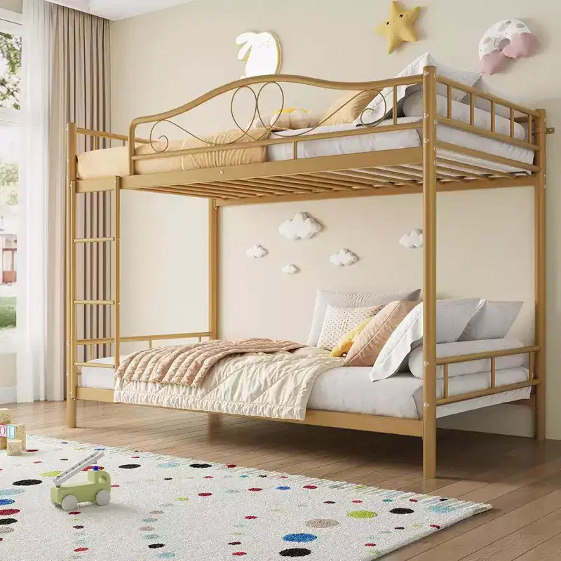 Bunk Bed Twin over Twin, Metal Bunk Bed with Safety Guardrail & Ladder, 400 LBS Weight Capacity, Space-Saving, No Box Spring Needed, Easy Assembly