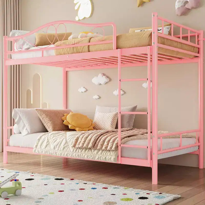 Bunk Bed Twin over Twin, Metal Bunk Bed with Safety Guardrail & Ladder, 400 LBS Weight Capacity, Space-Saving, No Box Spring Needed, Easy Assembly
