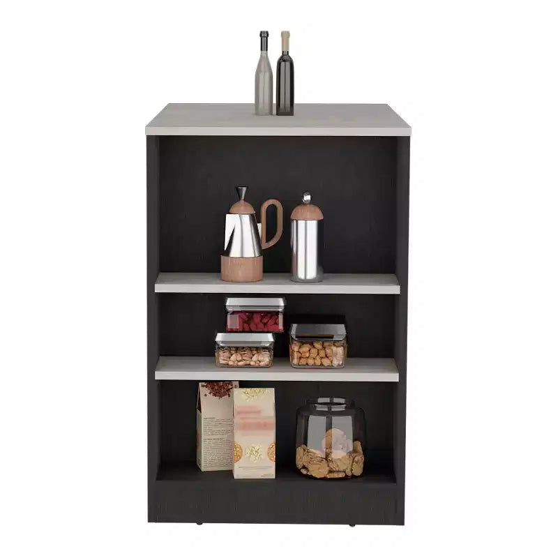 HomeStock 36 in.H Wood Composite Kitchen Islands for Modular Kitchen with 3 Shelves
