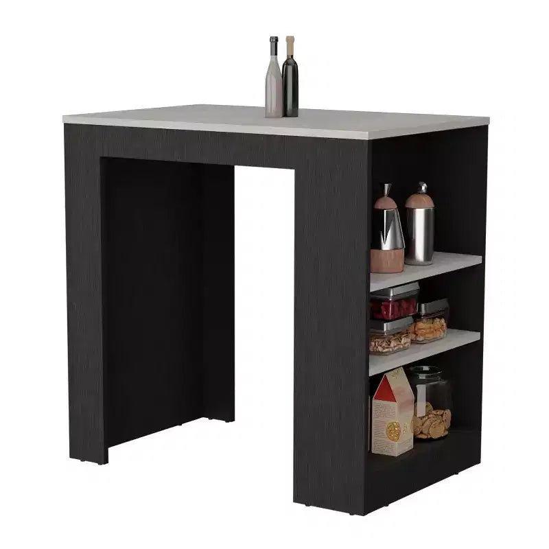 HomeStock 36 in.H Wood Composite Kitchen Islands for Modular Kitchen with 3 Shelves