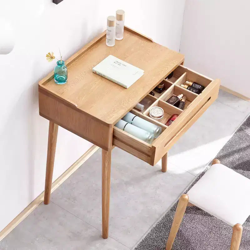 Dresser Table 100% solid table table desk top table dresser compact dresser accessories storage width 60cm storage drawer natural wood natural