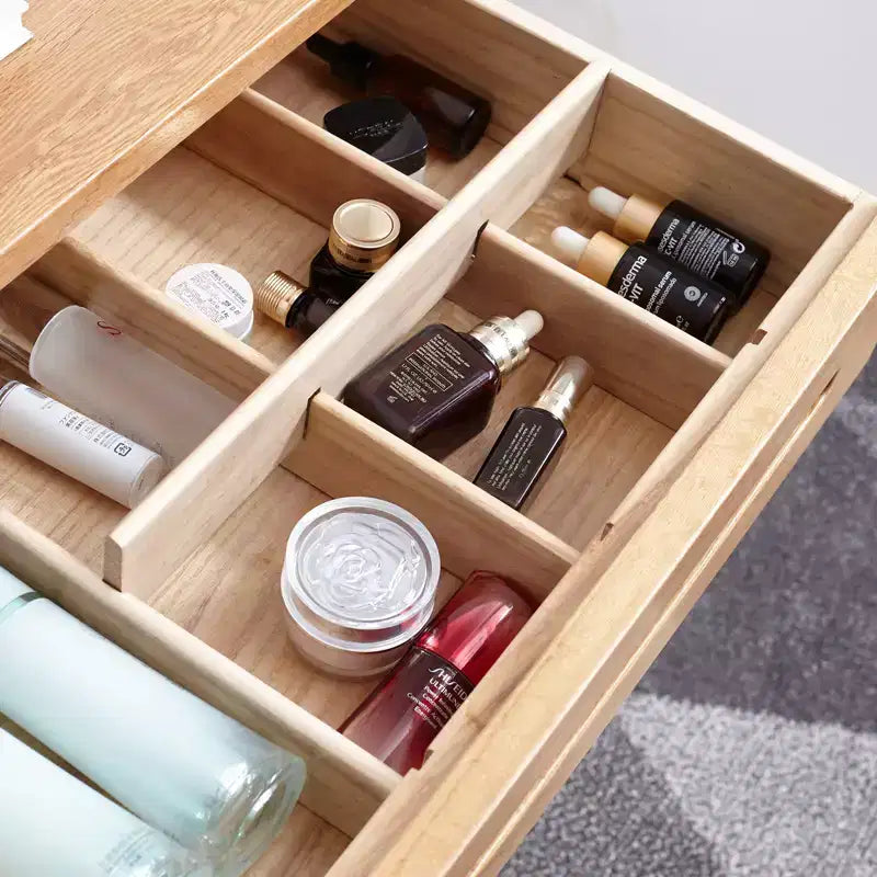 Dresser Table 100% solid table table desk top table dresser compact dresser accessories storage width 60cm storage drawer natural wood natural