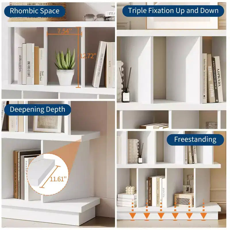 GustoWave 8 Cube Storage Shelf Organizer, Open Cube Bookshelf with 10 Removable Back Panels,for Living Room, Bedroom, Entrance Hall, and Home Office