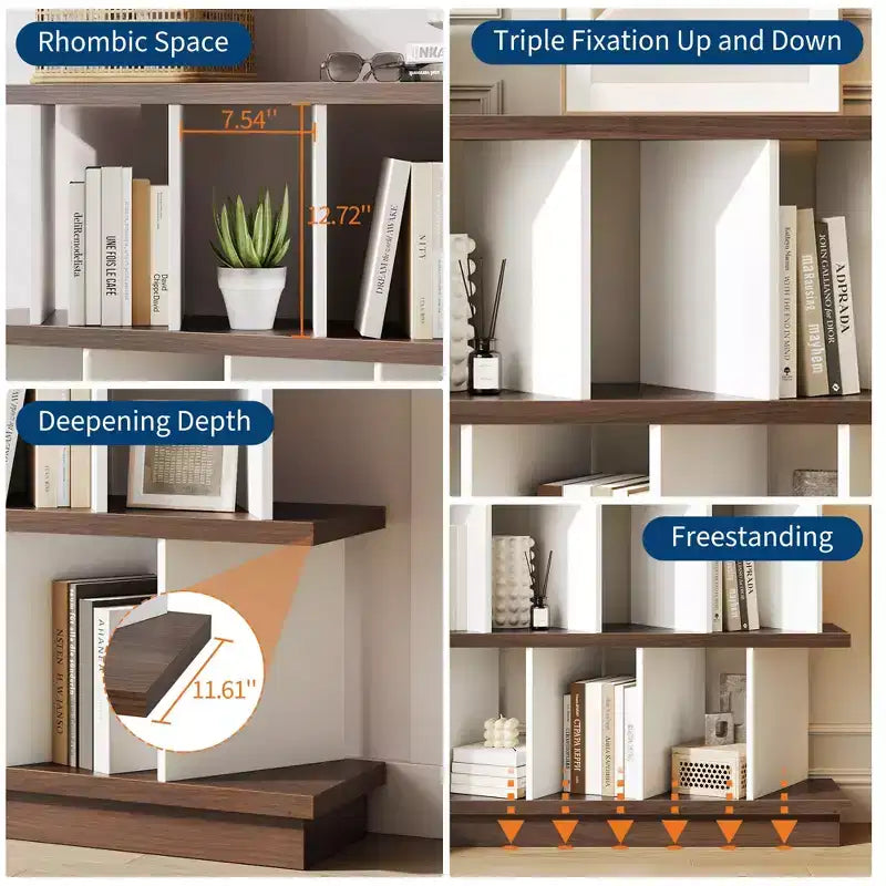 GustoWave 8 Cube Storage Shelf Organizer, Open Cube Bookshelf with 10 Removable Back Panels,for Living Room, Bedroom, Entrance Hall, and Home Office