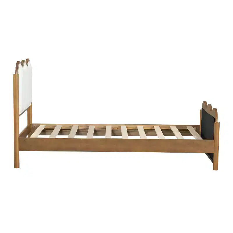 Christopher Knight Home Nysa Modern Bed Frame with Boucle Upholstered Wavy Headboard