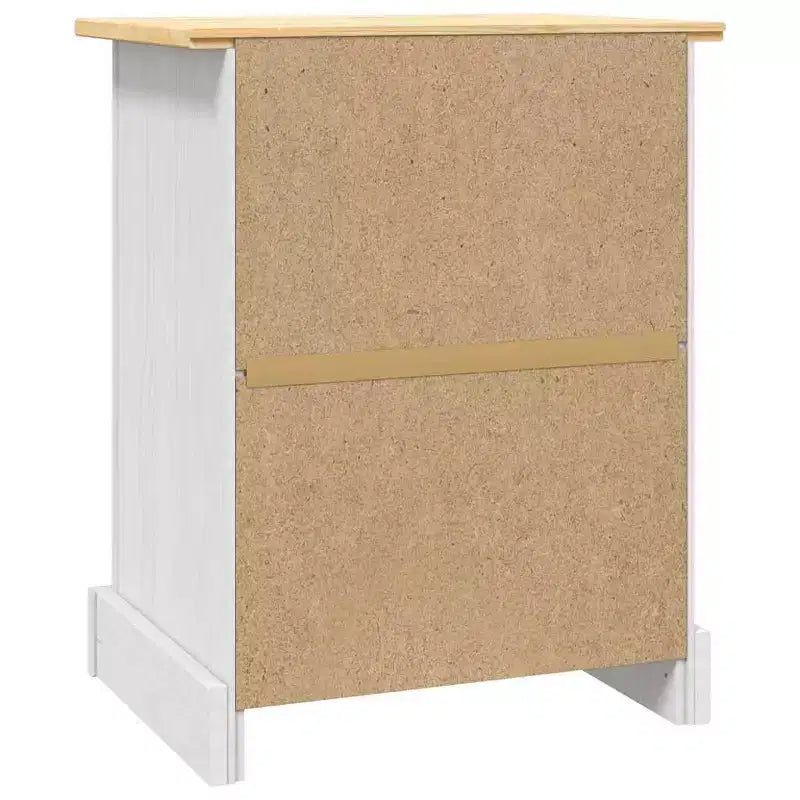 Bedside Cabinet White body and brown top Solid pine wood