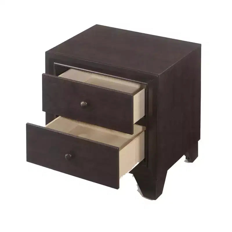 Royal Hampton Night Stand with Two Drawer , Espresso Brown