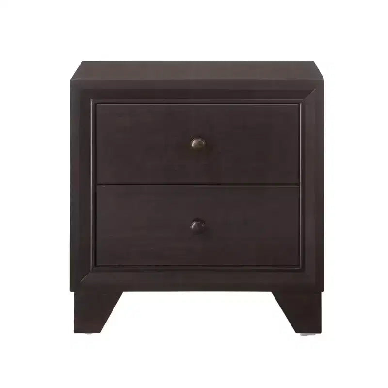 Royal Hampton Night Stand with Two Drawer , Espresso Brown