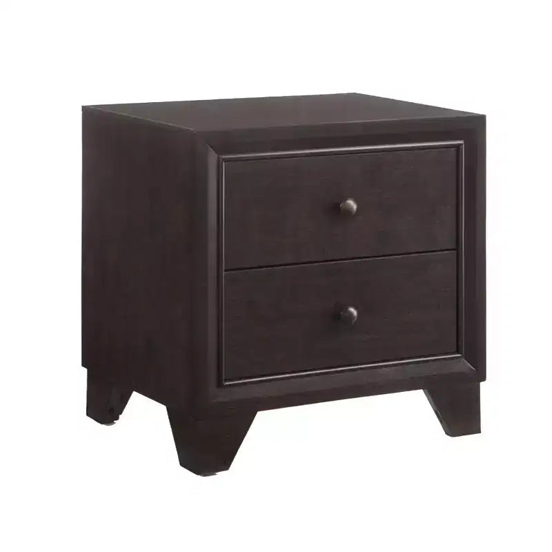Royal Hampton Night Stand with Two Drawer , Espresso Brown