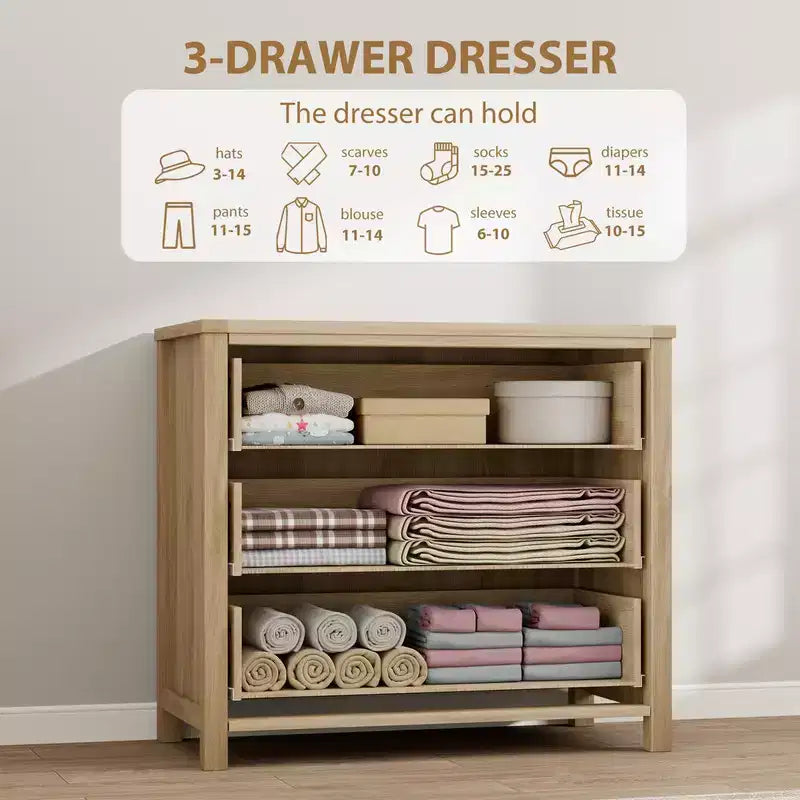 Rattan Dresser with Drawers, Natural Storage Cabinet & Chest Organizer for Bedroom and Living Room