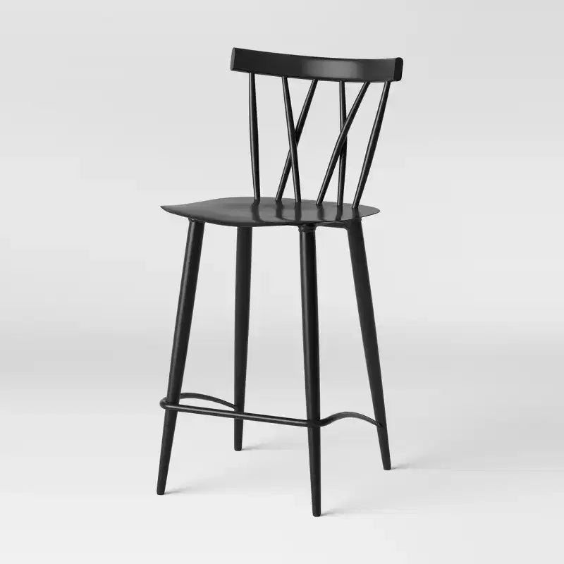 Set of 2 24" Becket Metal X Back Counter Height Barstool with Footrest Black - Threshold™