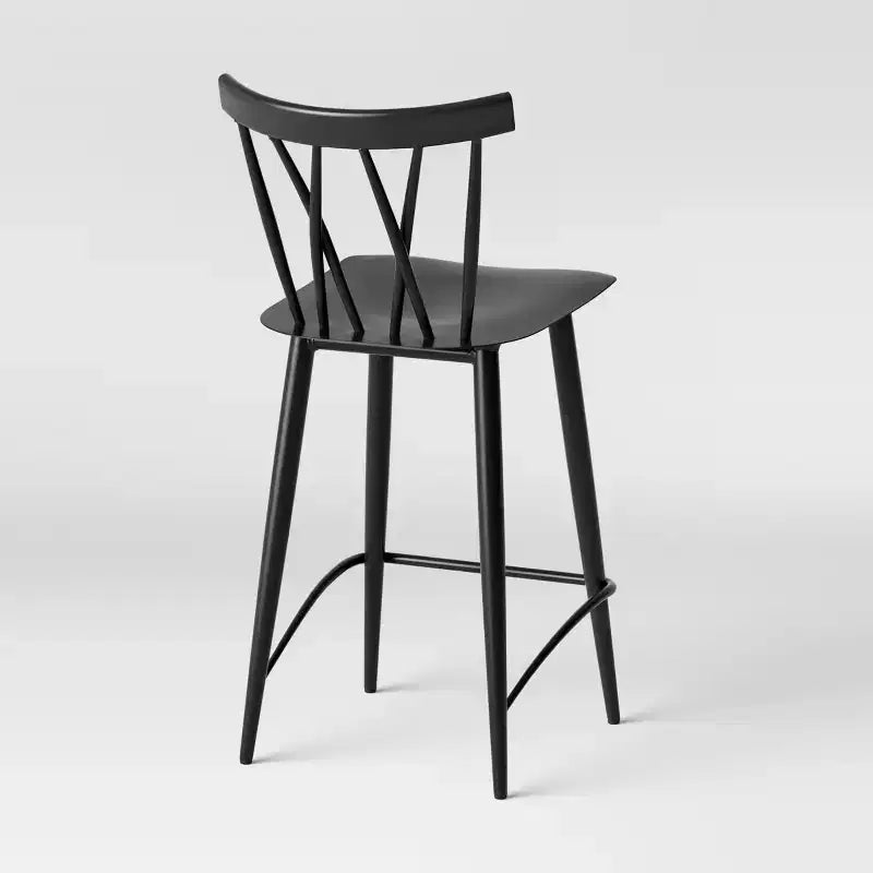 Set of 2 24" Becket Metal X Back Counter Height Barstool with Footrest Black - Threshold™