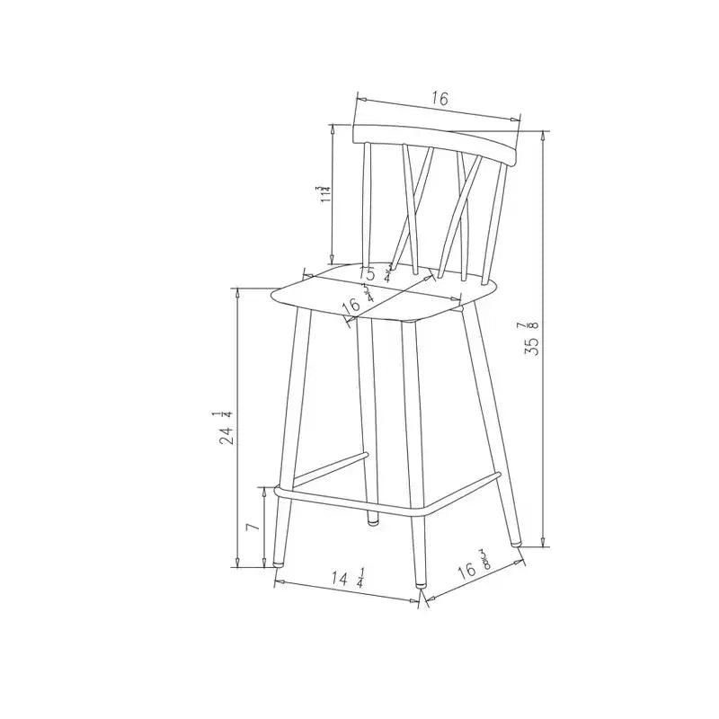 Set of 2 24" Becket Metal X Back Counter Height Barstool with Footrest Black - Threshold™