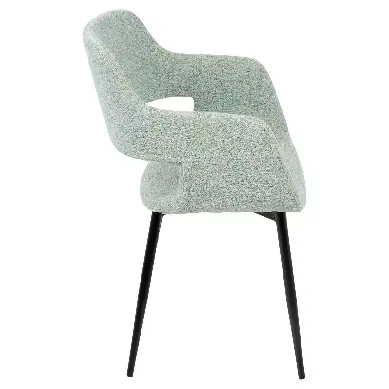 Set of 2 Margarite Mid Century Modern Dining/Accent Chair Pale Green - Lumisource: Ergonomic Design, Metal Legs, Polyester Upholstery