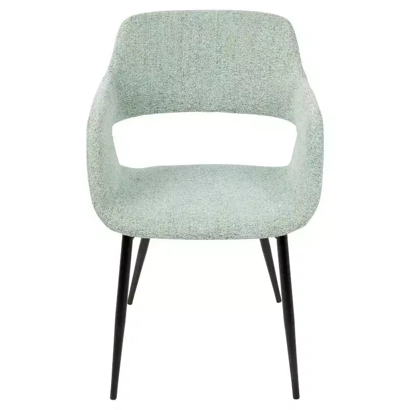 Set of 2 Margarite Mid Century Modern Dining/Accent Chair Pale Green - Lumisource: Ergonomic Design, Metal Legs, Polyester Upholstery
