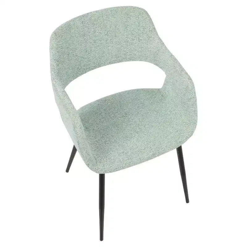 Set of 2 Margarite Mid Century Modern Dining/Accent Chair Pale Green - Lumisource: Ergonomic Design, Metal Legs, Polyester Upholstery