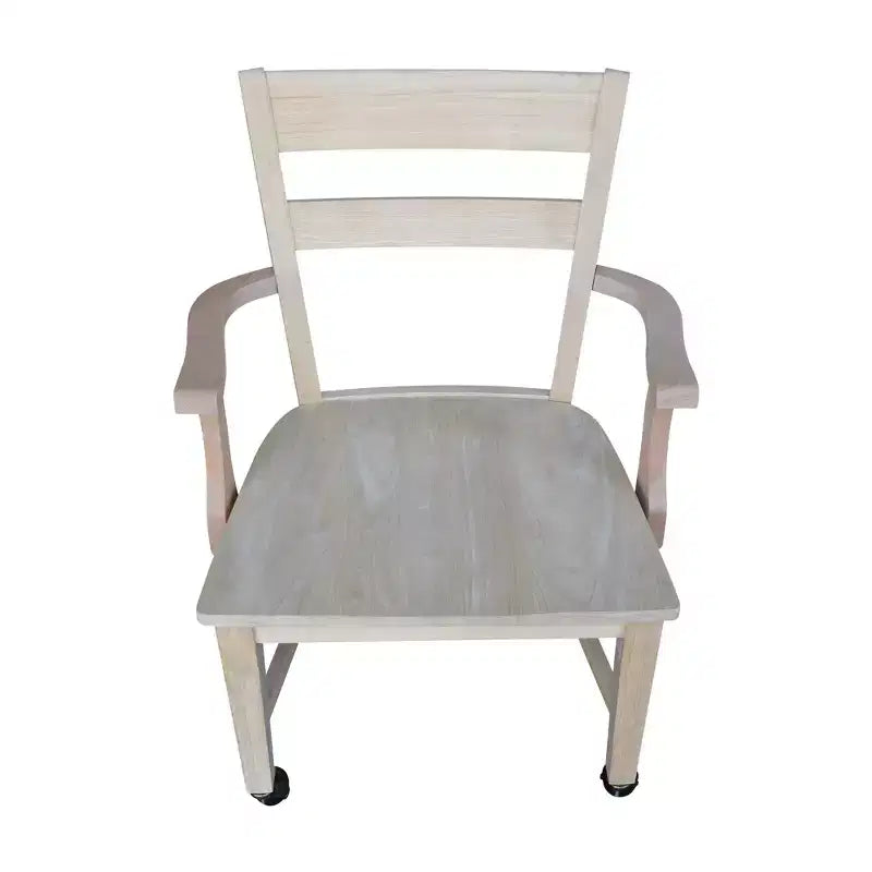 Dining Chair with Casters - Unfinished - International Concepts: Solid Wood, Parawood, Kitchen, Table