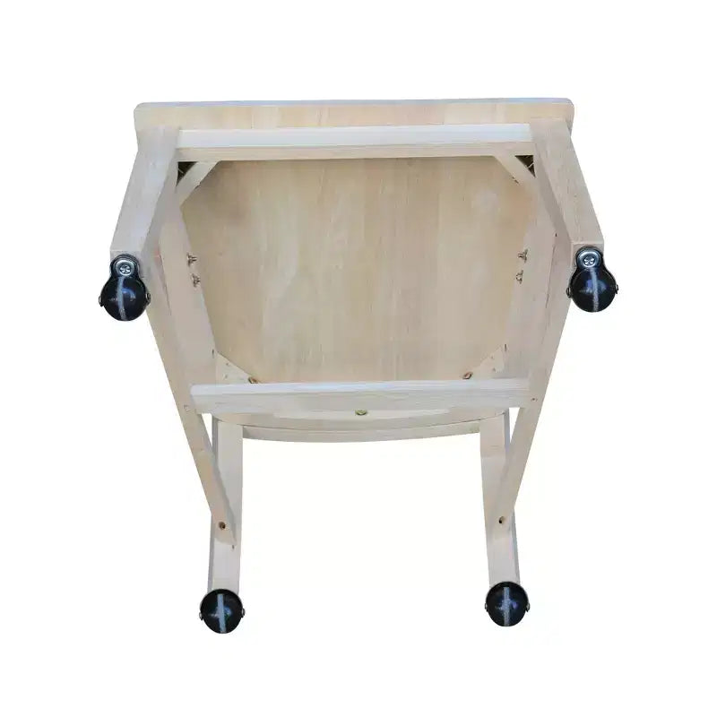 Dining Chair with Casters - Unfinished - International Concepts: Solid Wood, Parawood, Kitchen, Table