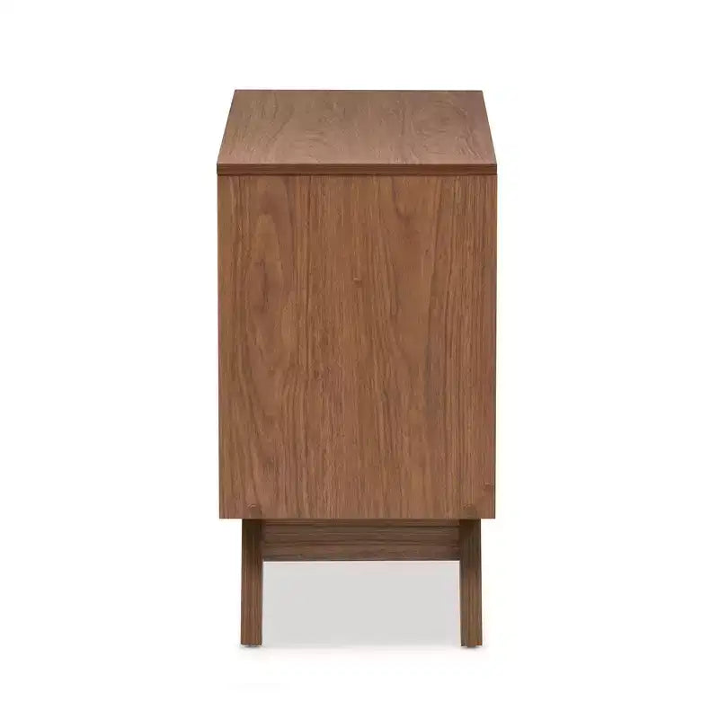 Hildon Mid-Century Modern Wood 3 Drawer Storage Chest Brown - Baxton Studio: Walnut Finish, Retro Design