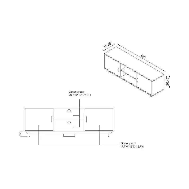 Fraire Contemporary TV Stand for TVs up to 60" Reclaimed Oak - HOMES: Inside + Out