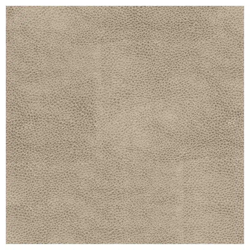 Round Faux Leather Storage Ottoman Taupe - HomePop