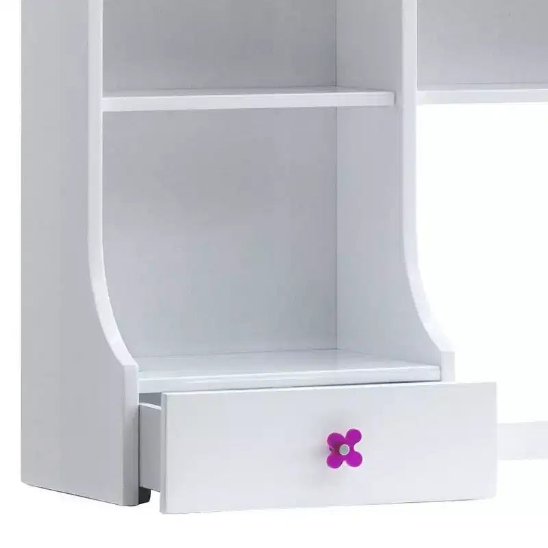 Meyer Hutch White - Acme Furniture: Office Hutch Tops with Fixed Shelf & Storage Drawer