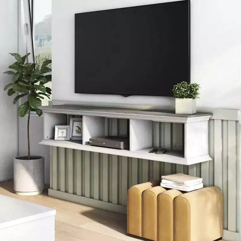 Muyton Farmhouse 3 Shelf Floating TV Stand for TVs up to 70 - miBasics