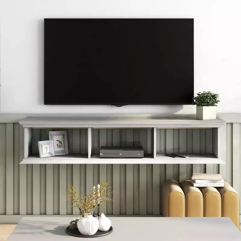 Muyton Farmhouse 3 Shelf Floating TV Stand for TVs up to 70 - miBasics