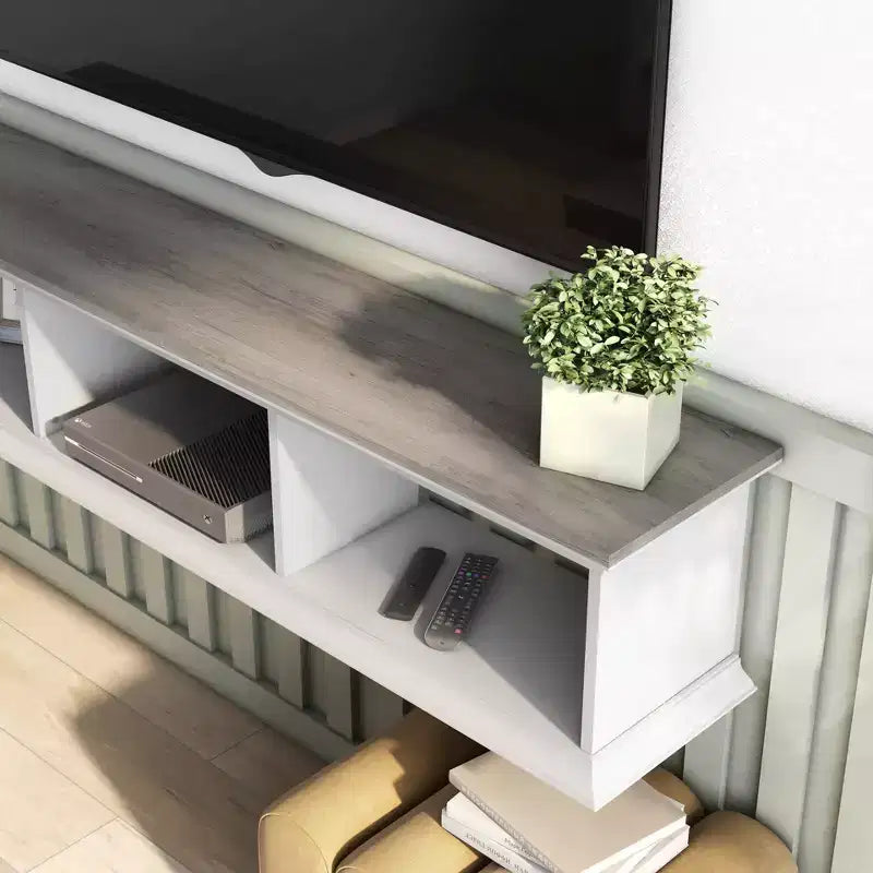 Muyton Farmhouse 3 Shelf Floating TV Stand for TVs up to 70 - miBasics