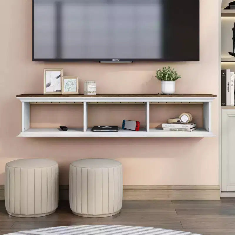 Muyton Farmhouse 3 Shelf Floating TV Stand for TVs up to 70 - miBasics